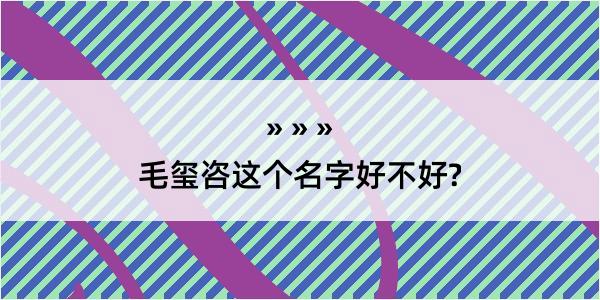 毛玺咨这个名字好不好?