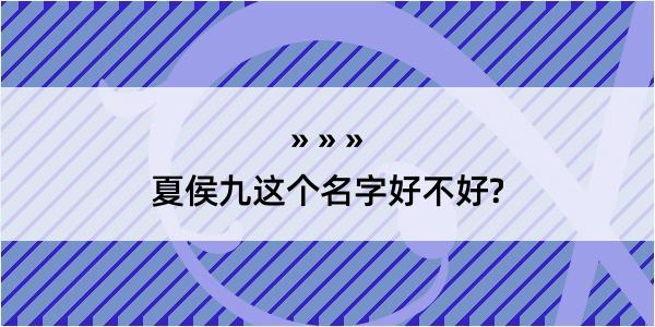 夏侯九这个名字好不好?