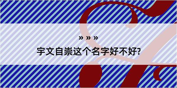 宇文自崇这个名字好不好?