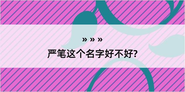 严笔这个名字好不好?