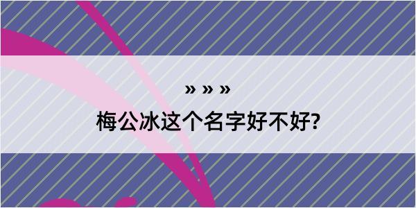 梅公冰这个名字好不好?