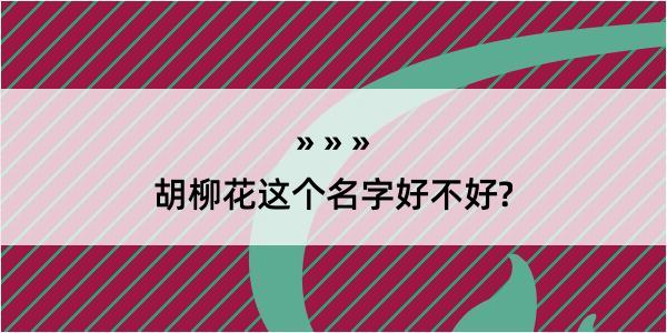 胡柳花这个名字好不好?