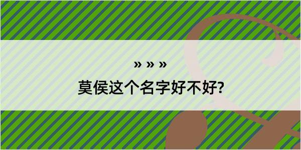 莫侯这个名字好不好?