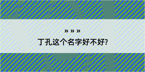 丁孔这个名字好不好?