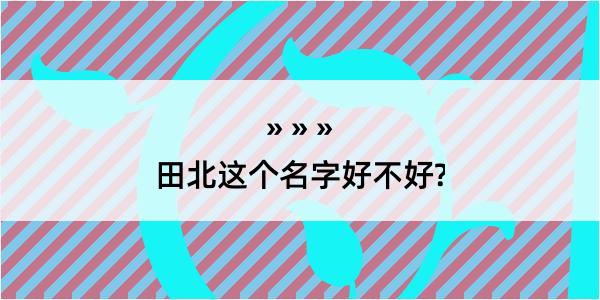 田北这个名字好不好?