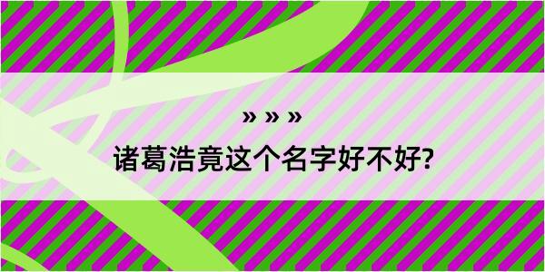 诸葛浩竟这个名字好不好?