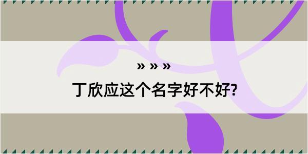 丁欣应这个名字好不好?