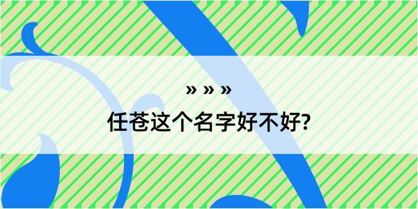 任苍这个名字好不好?