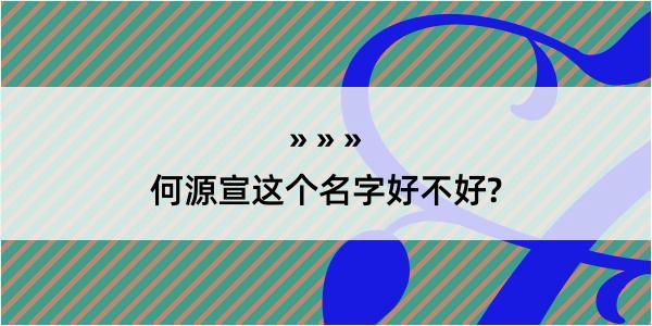 何源宣这个名字好不好?