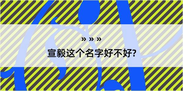 宣毅这个名字好不好?