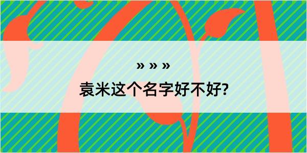 袁米这个名字好不好?