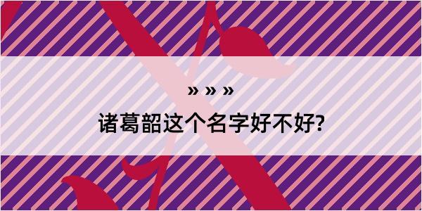 诸葛韶这个名字好不好?