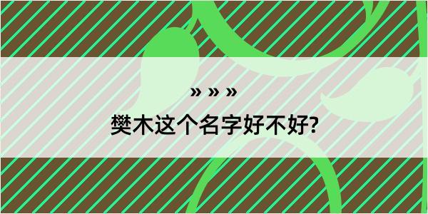 樊木这个名字好不好?