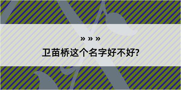 卫苗桥这个名字好不好?