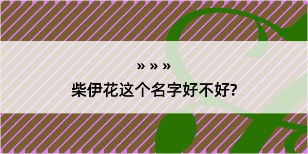 柴伊花这个名字好不好?