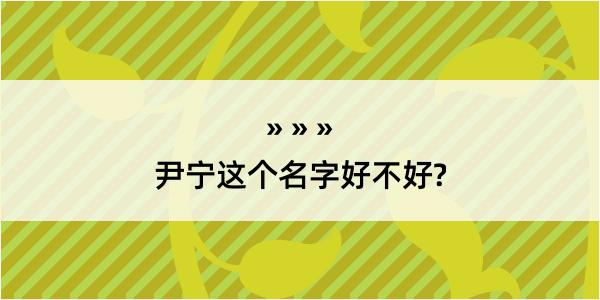 尹宁这个名字好不好?