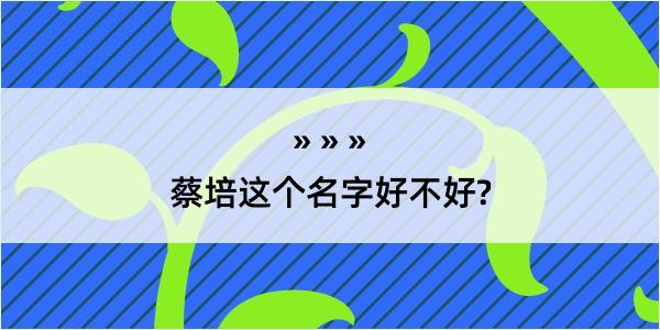 蔡培这个名字好不好?