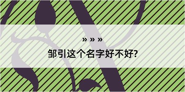 邹引这个名字好不好?