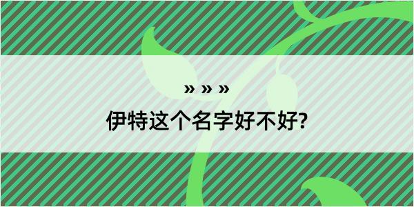 伊特这个名字好不好?