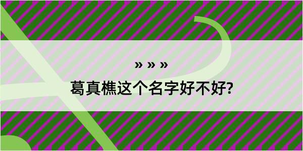 葛真樵这个名字好不好?