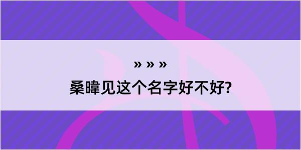 桑暐见这个名字好不好?