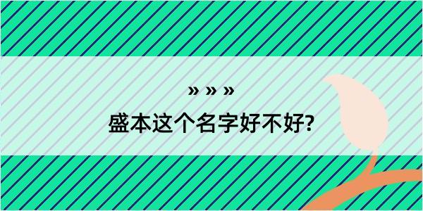 盛本这个名字好不好?