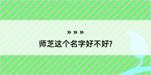 师芝这个名字好不好?