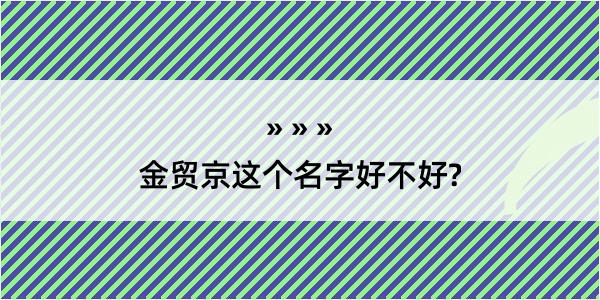 金贸京这个名字好不好?