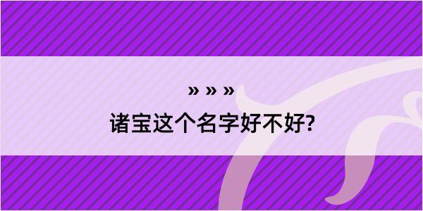 诸宝这个名字好不好?