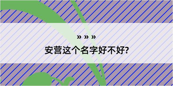 安营这个名字好不好?