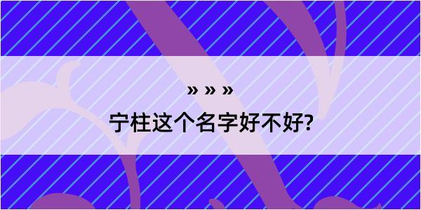 宁柱这个名字好不好?