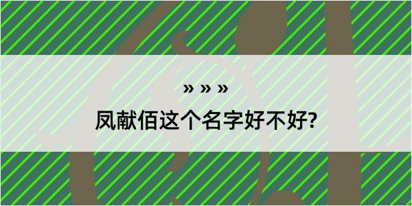 凤献佰这个名字好不好?