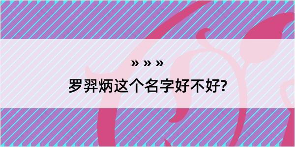 罗羿炳这个名字好不好?