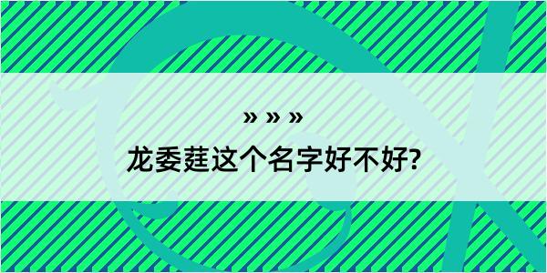 龙委莛这个名字好不好?