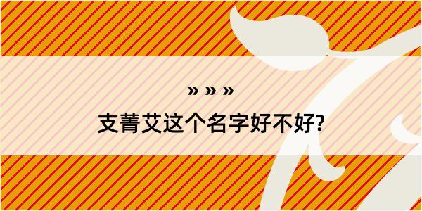 支菁艾这个名字好不好?