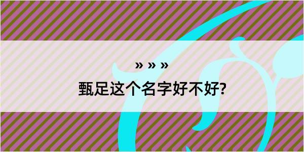 甄足这个名字好不好?