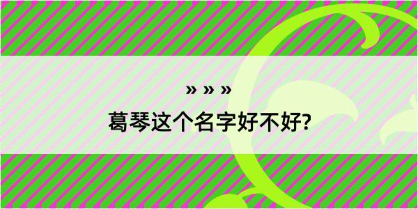 葛琴这个名字好不好?