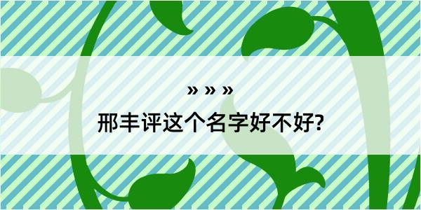 邢丰评这个名字好不好?