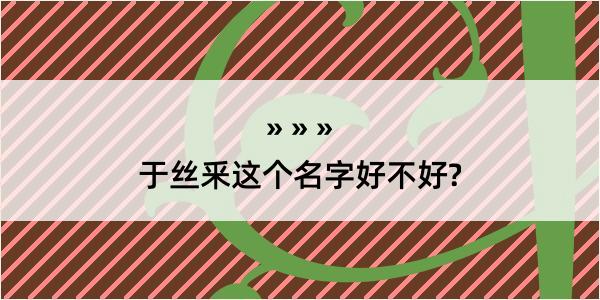 于丝釆这个名字好不好?