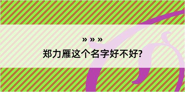 郑力雁这个名字好不好?