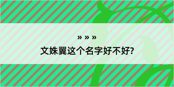 文姝翼这个名字好不好?