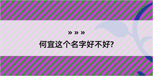 何宜这个名字好不好?