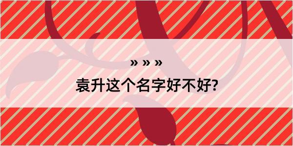 袁升这个名字好不好?