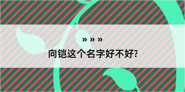 向铠这个名字好不好?