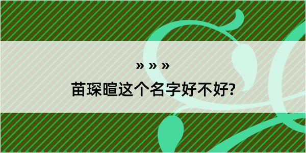 苗琛暄这个名字好不好?