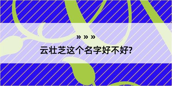 云壮芝这个名字好不好?