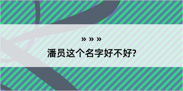 潘员这个名字好不好?