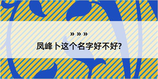 凤峰卜这个名字好不好?