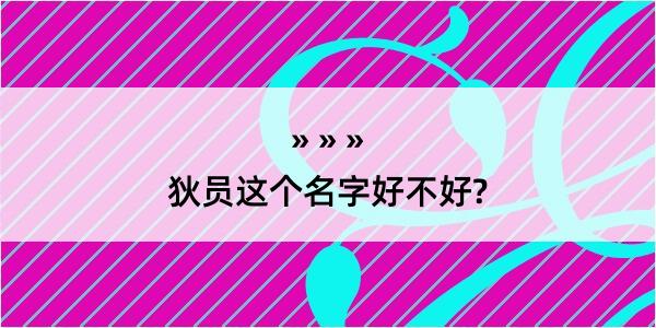 狄员这个名字好不好?