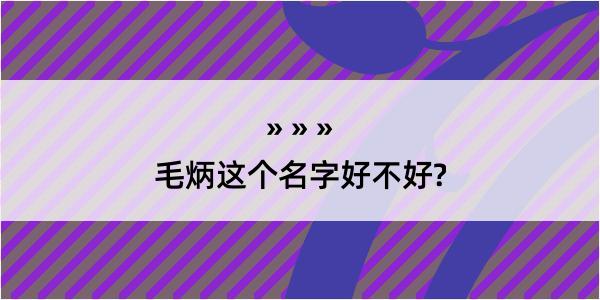 毛炳这个名字好不好?